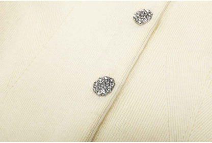 Spring Autumn Rhinestone Knitted All Matching Women Cardigan Sweater