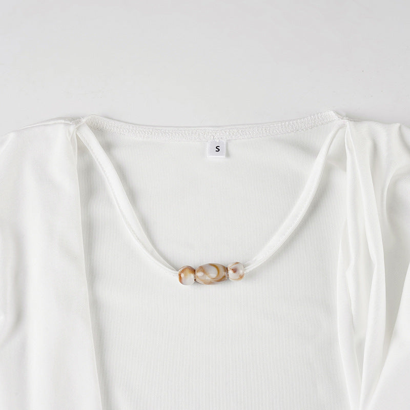 Batwing Sleeve Loose Casual Blouse Solid Color