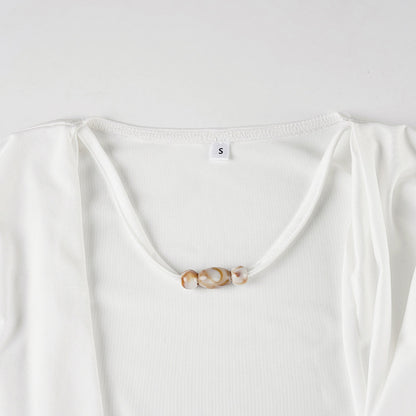 Batwing Sleeve Loose Casual Blouse Solid Color