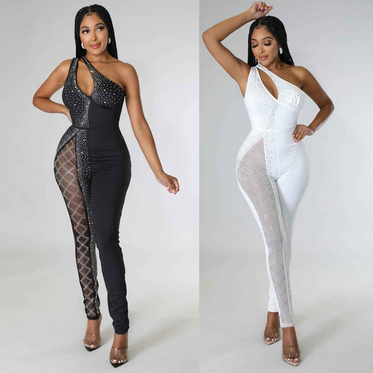 Sexy Slim Drilling One Piece Nightclub Uniform Jumpsuit