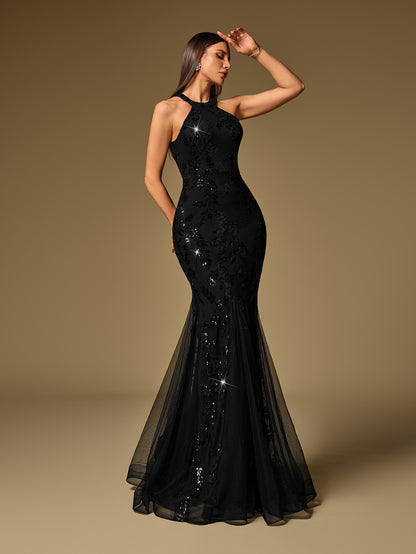 Pearl Embroidery Fishtail Evening Dress  New Arrivals