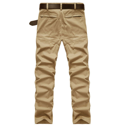 Men's Solid Color Straight Stretch Military Pants