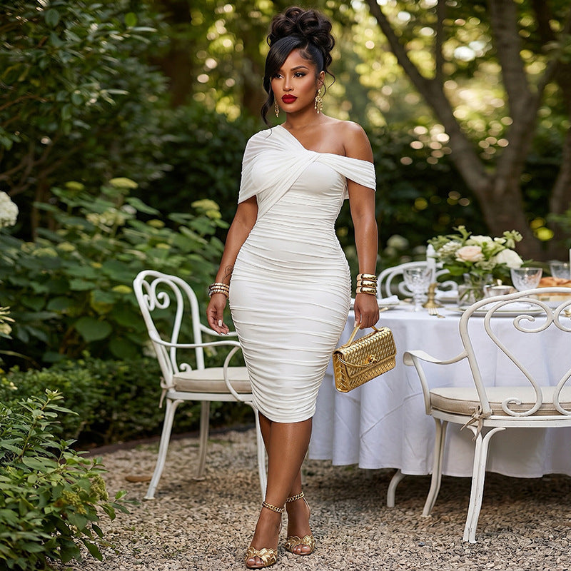 Sleeveless One Shoulder Maxi Dress New Arrivals