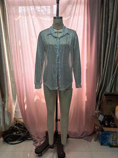 Long Sleeve Cardigan Blouse