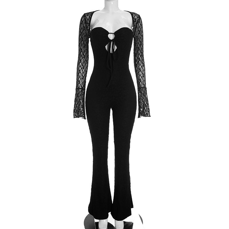 Women Drop Lace Cutout Drawstring Jumpsuit for Women New Arrivals