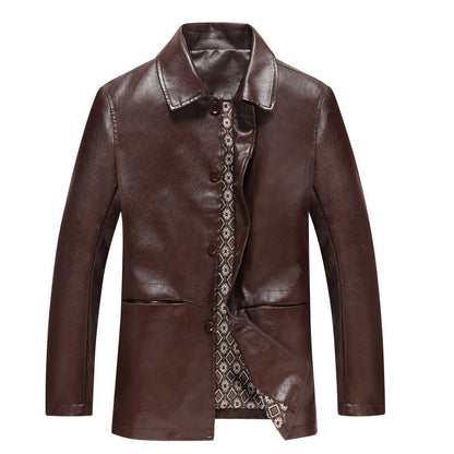 Men's Plus Size Leather Coat - Munsieur