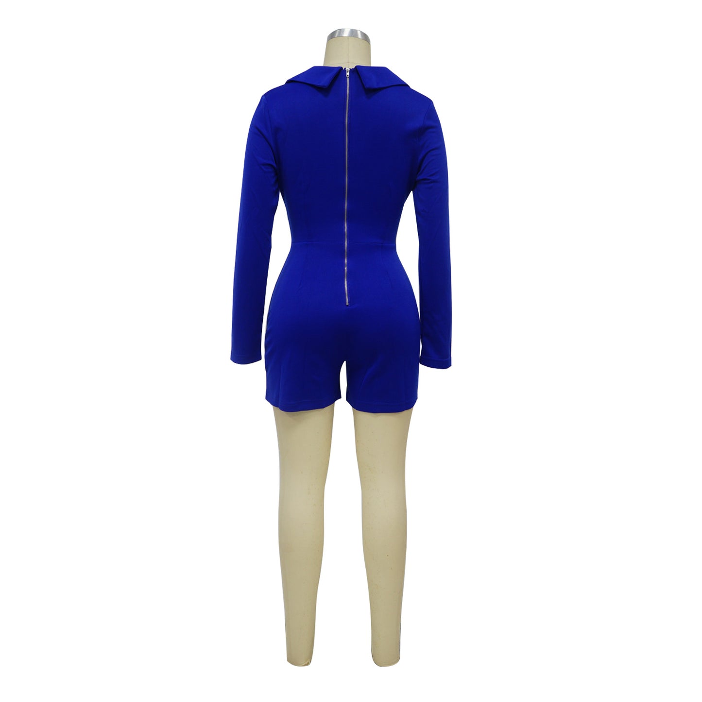 Deep V Plunge Solid Color Romper