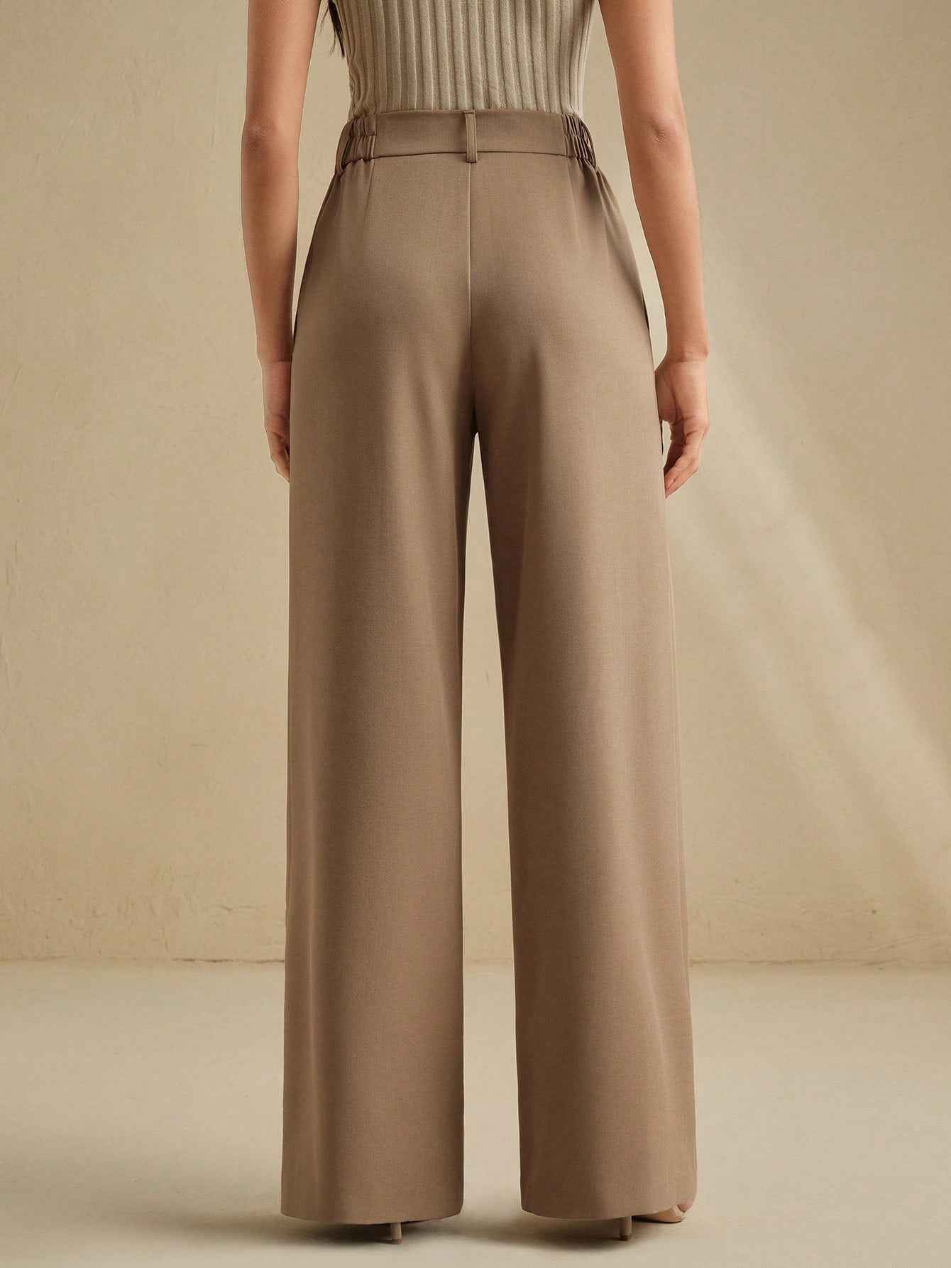 Solid Color Slim Fit Workwear Jeans for Women