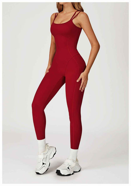 Nude Feel Jumpsuit Cross Back One Piece Slim Fit Yoga Wear