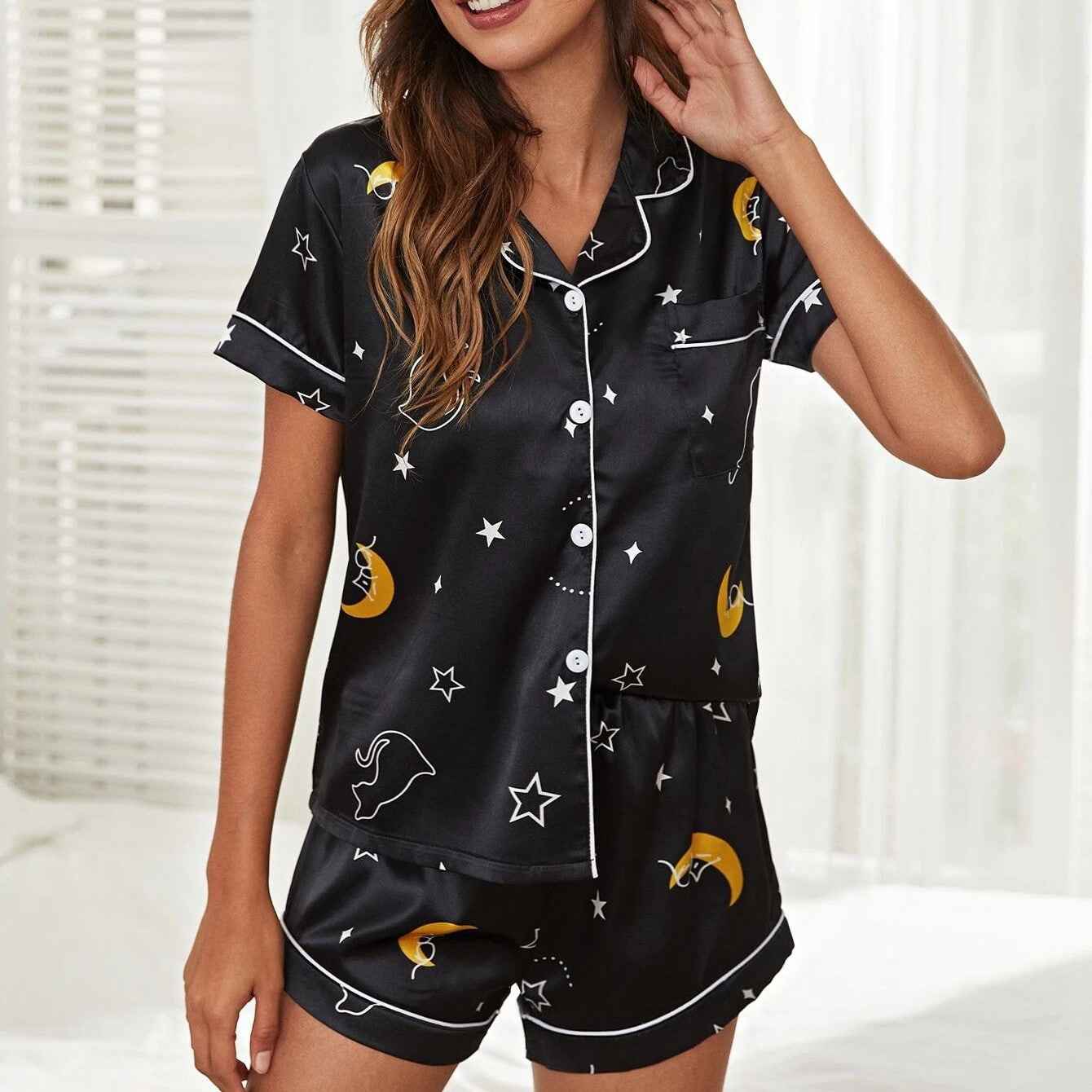 Pajamas Women's Elastic Satin