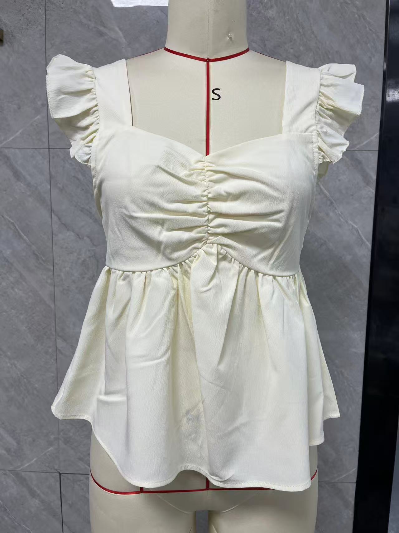 Ruffled Flounced Sleeve Blouse