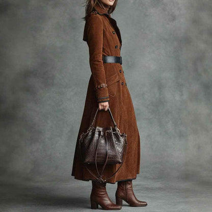 Women's Trench Western Style Suede Long Jacket