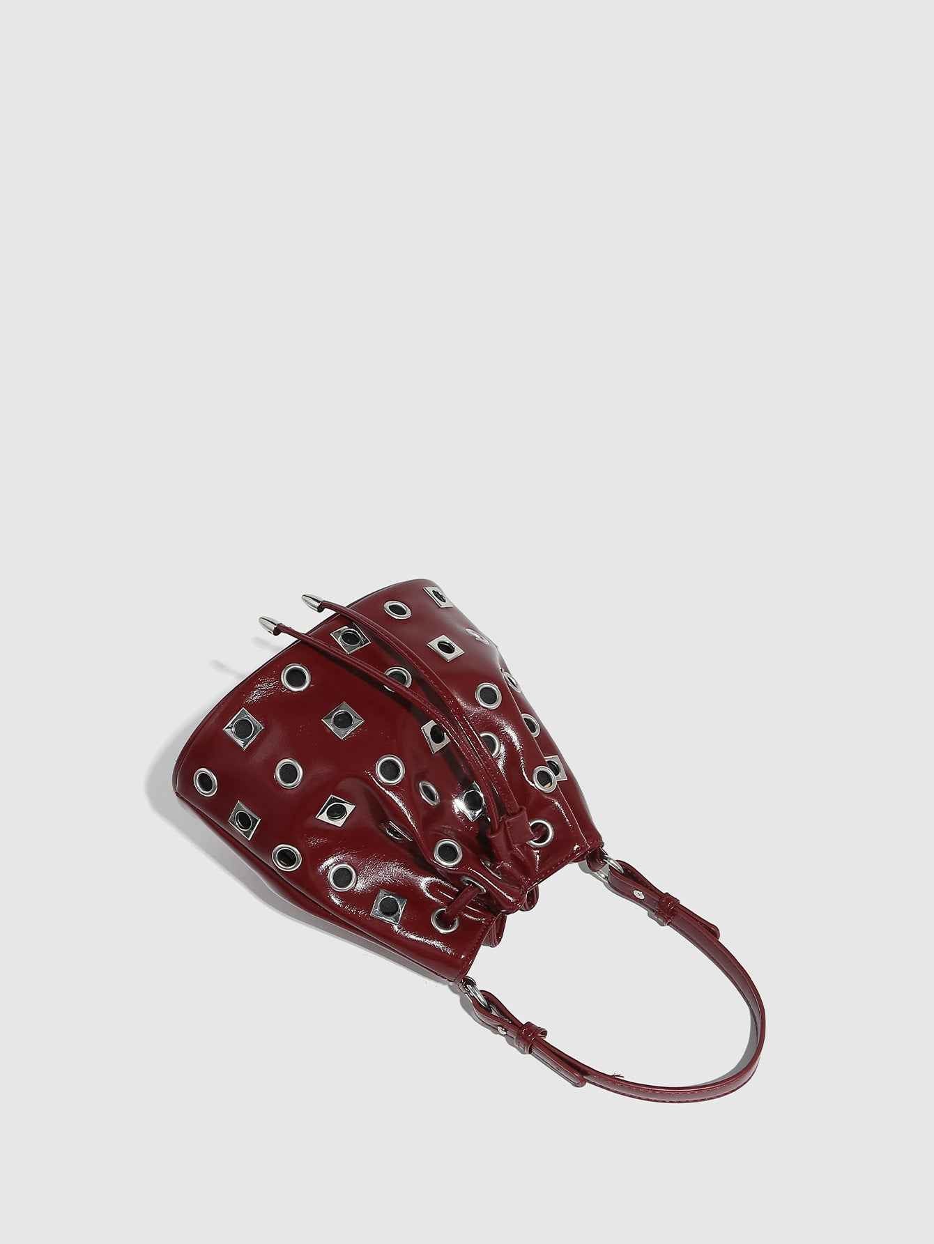 Trendy Rivet Cutout Messenger HandBag Purse