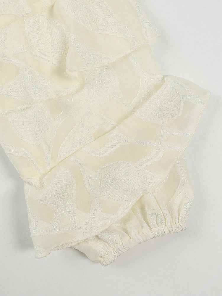 French Ruffled Cardigan Blouse