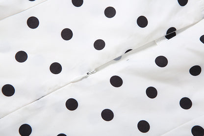 Summer Women Sexy Polka Dot Print Ribbon Waist Tight Sheath Dress