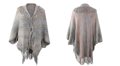 Shawl Sweater Tassel Hem Cardigan