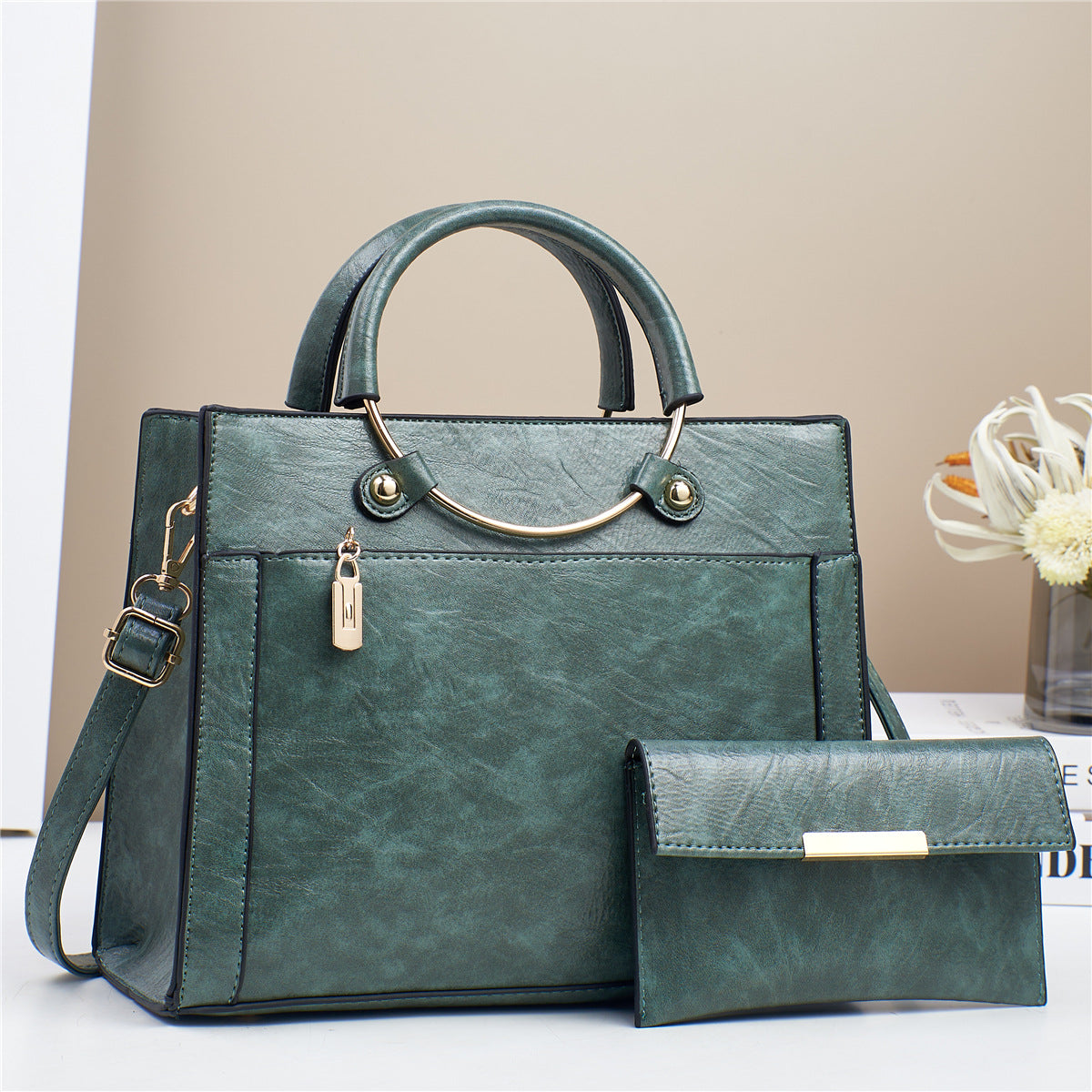Large Capacity Bag Women's Special-interest Design Handbag 2pc Set