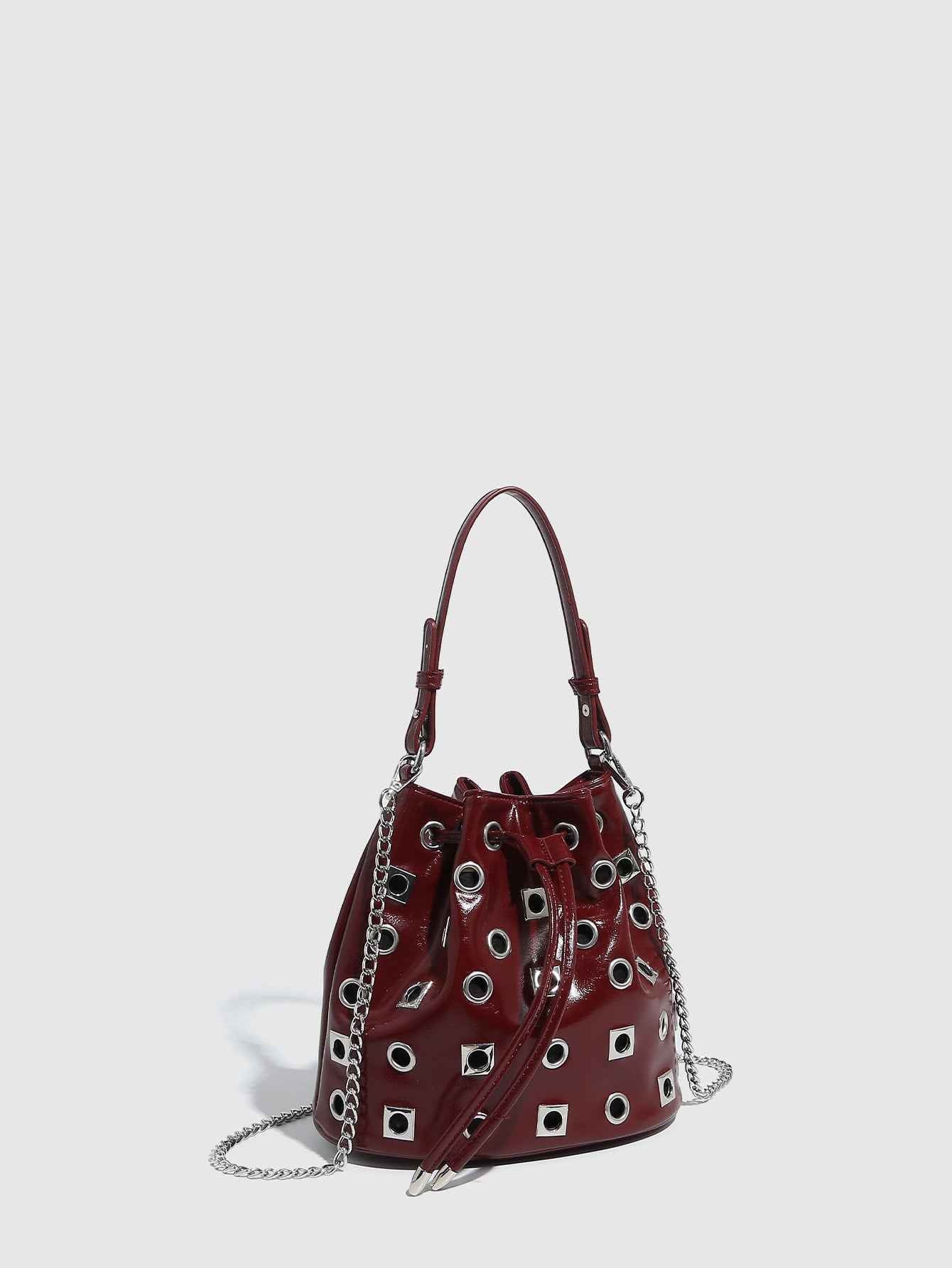 Trendy Rivet Cutout Messenger HandBag Purse