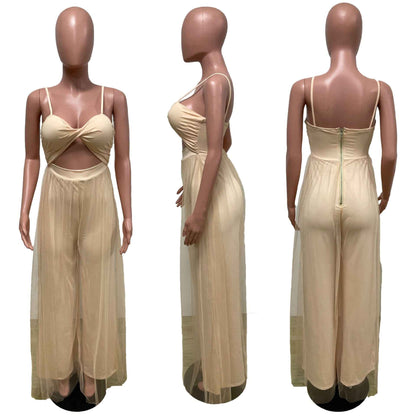 Crop Top Spaghetti Strap Sexy Jumpsuit Women