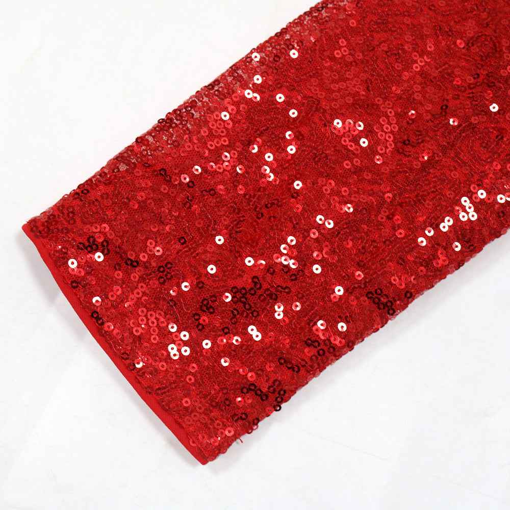 Shoulder Sleeve Sequin Stitching Jumpsuit