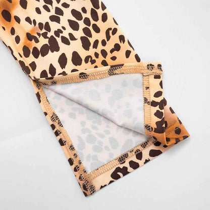 Leopard Print Slim Fit Button up Blouse