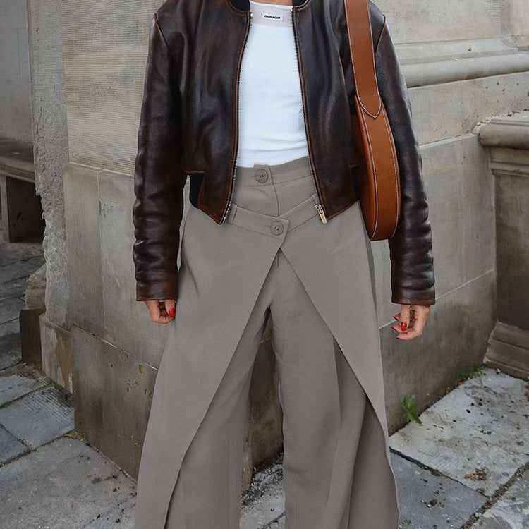 French Irregular Asymmetric Casual Jeans for Women