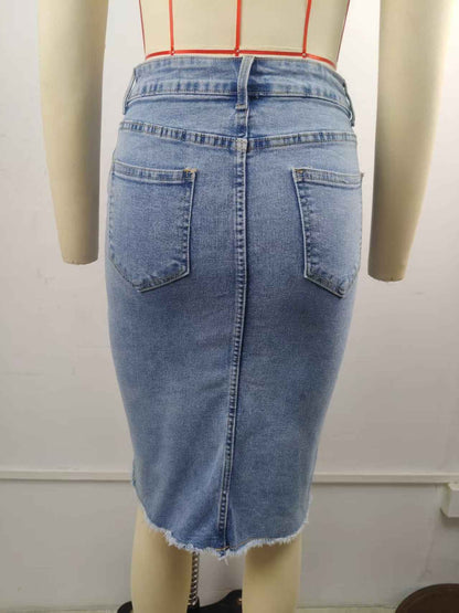 Stretch Denim Skirt Slimming Fishtail