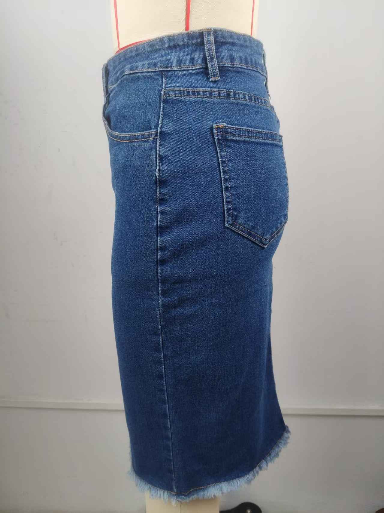 Stretch Denim Skirt Slimming Fishtail