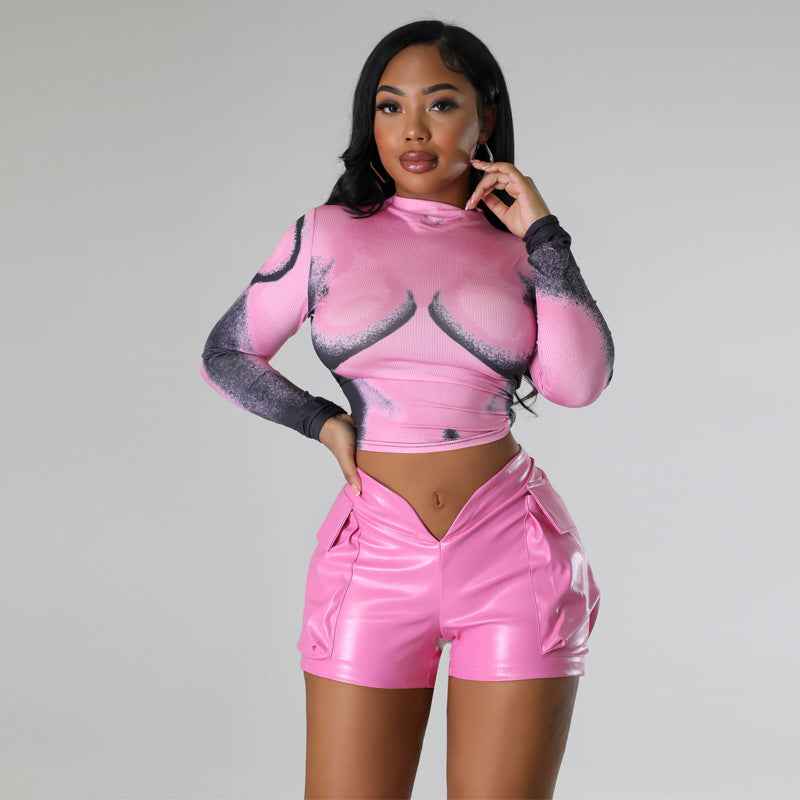 Summer Faux Leather Bottoms for Women