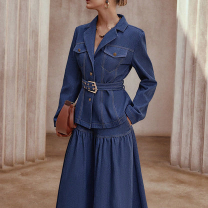 Women's Denim Skirt Set