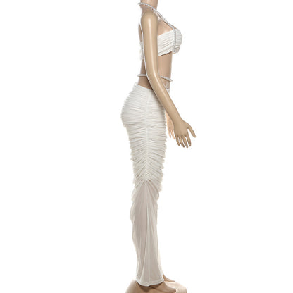 Women's Pearl Skirt Set Elegance and Simplicity