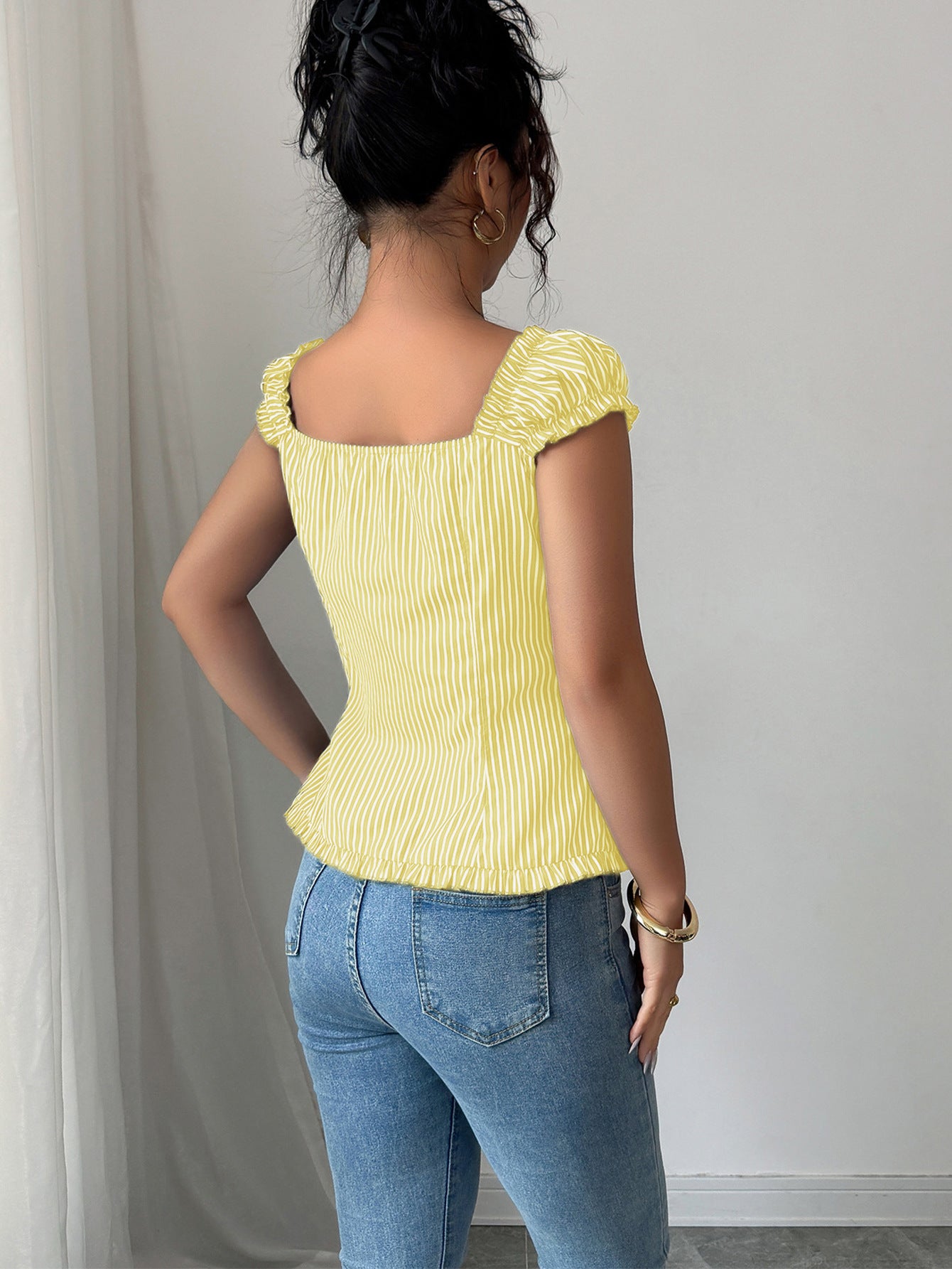 Elegant Striped Cardigan Blouse