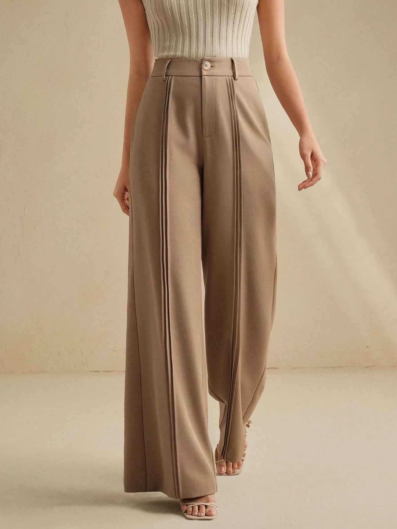 Solid Color Slim Fit Workwear Jeans for Women