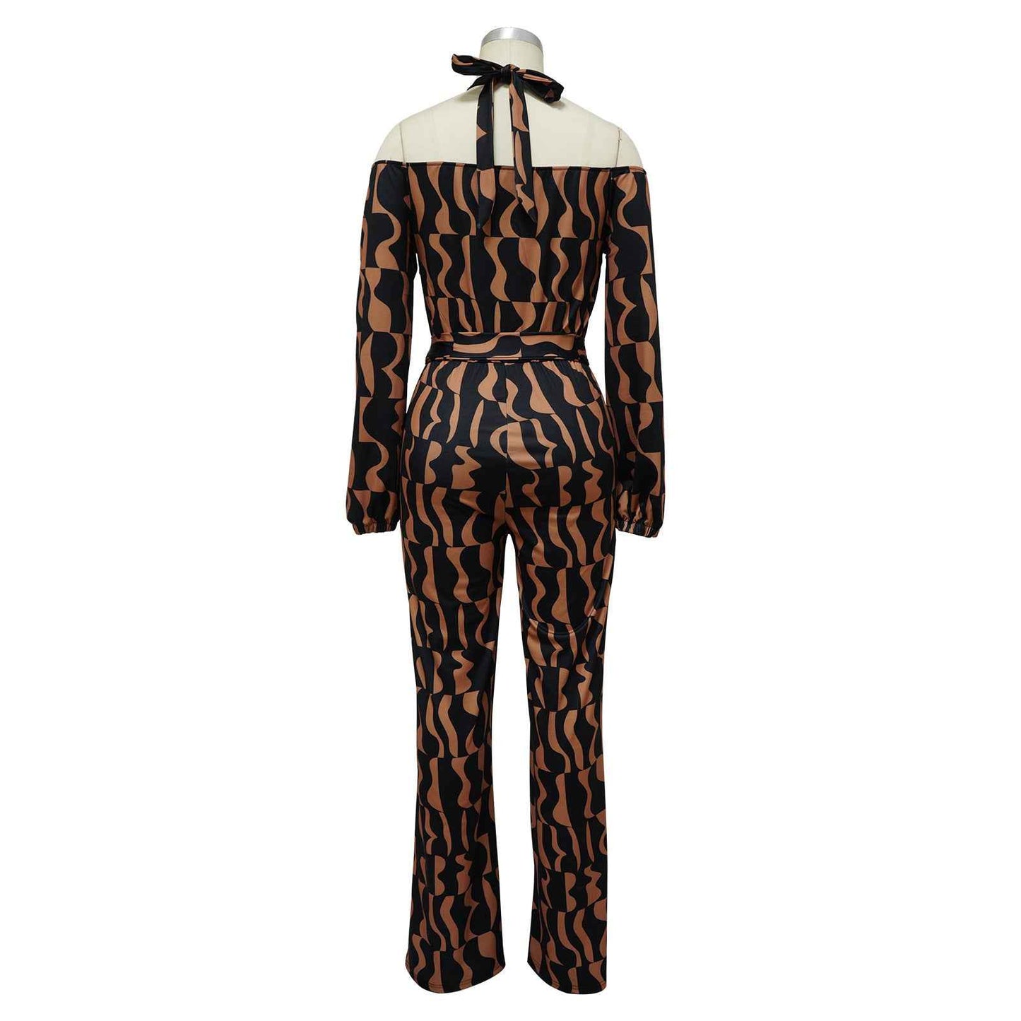 Long Sleeve Halter Jumpsuit