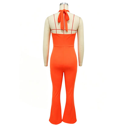 Autumn Drop Backless Halter Slim Fit Jumpsuit for Women New Arrivals