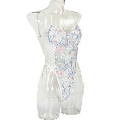 White Mesh Embroidery Lingerie