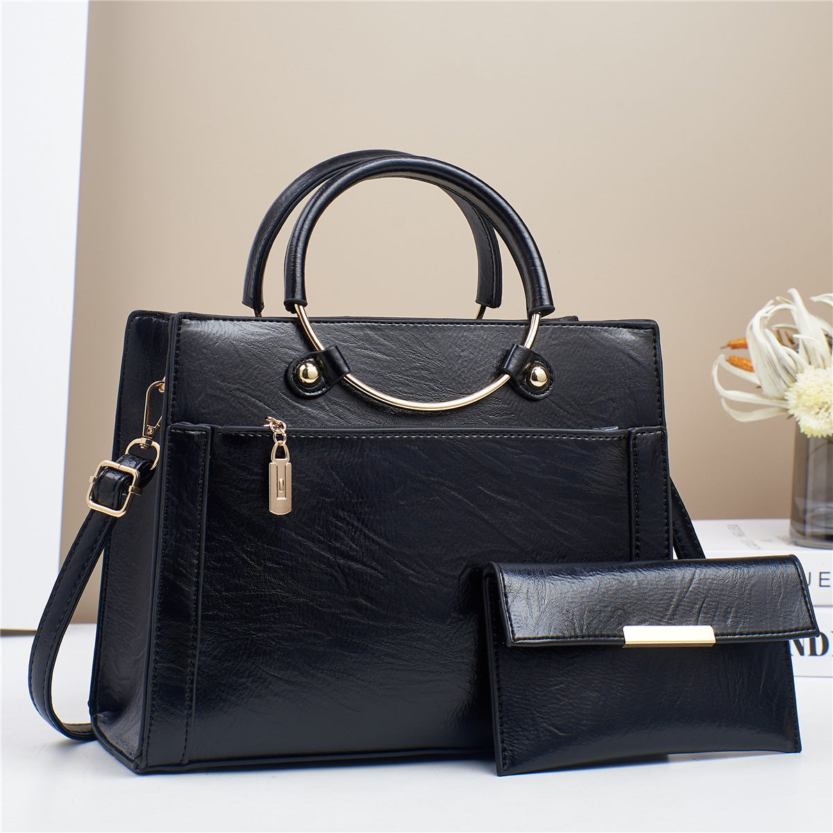 Large Capacity Bag Women's Special-interest Design Handbag 2pc Set