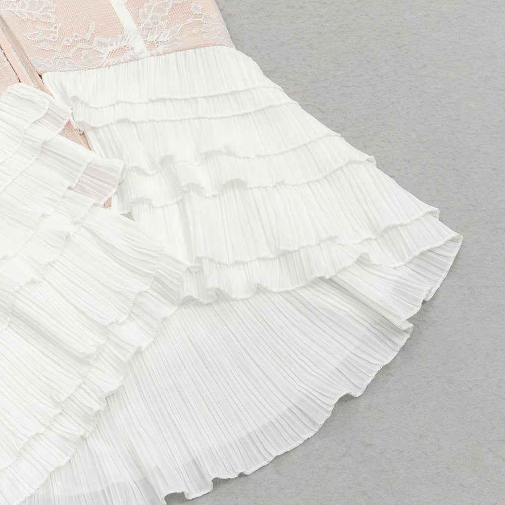Bandage Dress Lace Ruffled Slit Sheath Fishtail MUNSIEUR