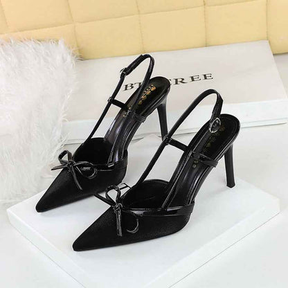 Bow Stiletto Heel High Heels Women Elegant High Grade