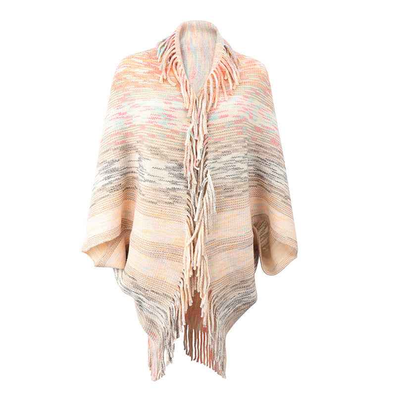 Shawl Sweater Tassel Hem Cardigan