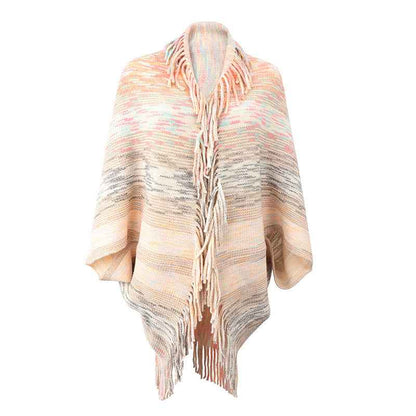 Shawl Sweater Tassel Hem Cardigan