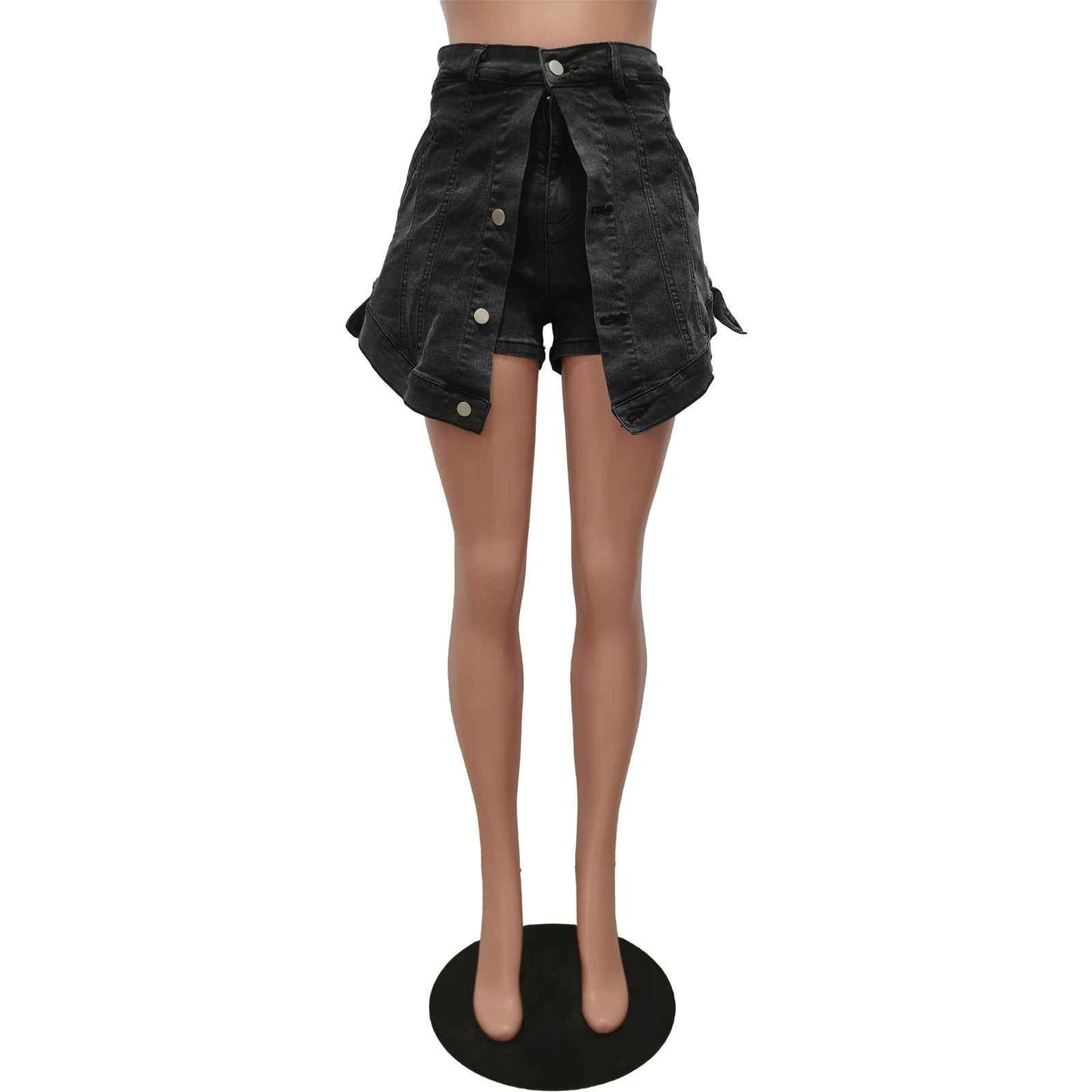 Elastic Denim Two Piece Skort