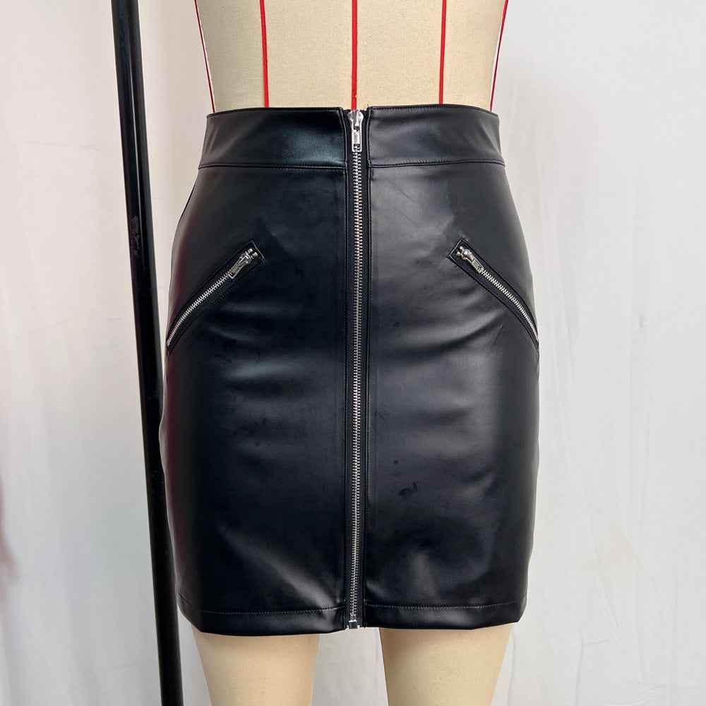 Faux Leather Wrapped Skirt