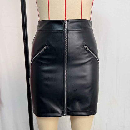 Faux Leather Wrapped Skirt