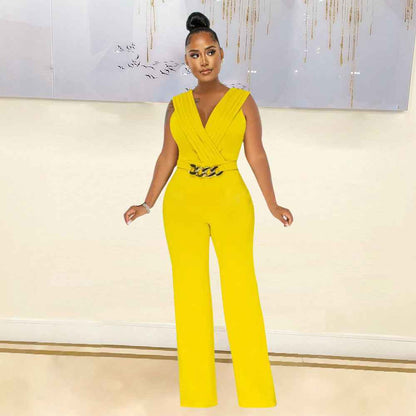 Slim Casual Sleeveless Jumpsuit
