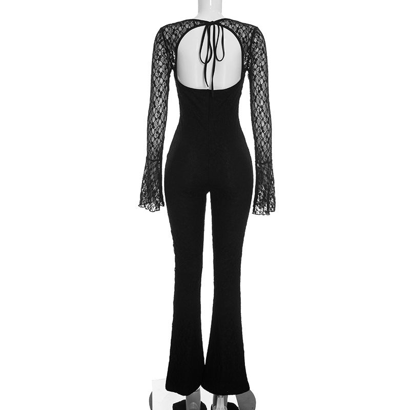 Women Drop Lace Cutout Drawstring Jumpsuit for Women New Arrivals