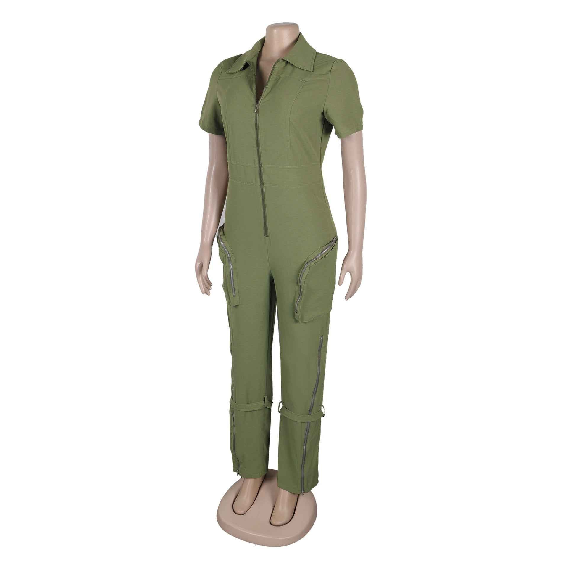 Sexy Summer Jumpsuit with Pocket and Zipper MUNSIEUR