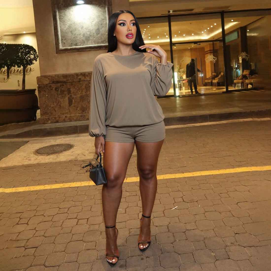 Sexy Backless Solid Color Jumpsuit Women