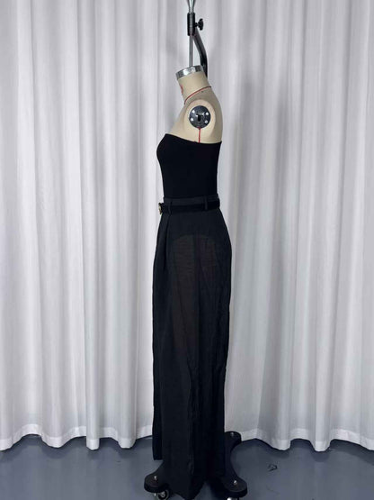Sexy Irregular Asymmetric Shoulder Design Jumpsuit