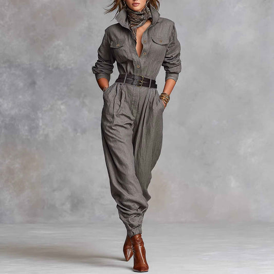 French Long Sleeve Casual Jumpsuit for Women New Arrivals MUNSIEUR